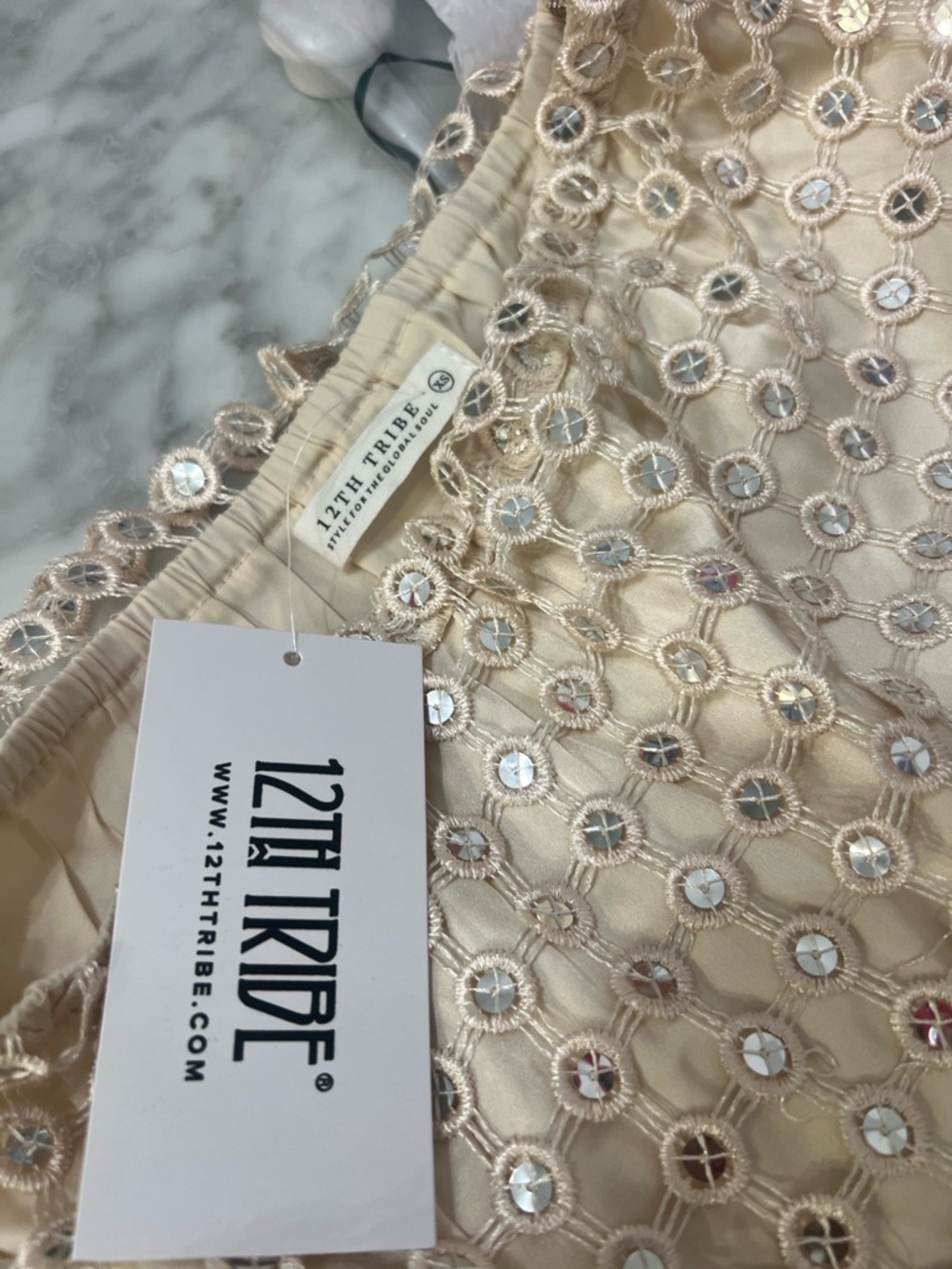 12th TRIBE OLA SEQUIN MINI SKIRT - Picture 6 of 6